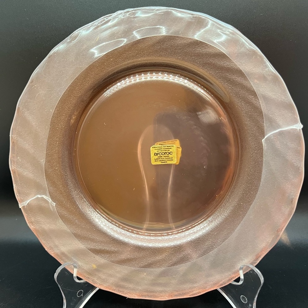 Arcoroc Rosaline Pink Swirl Salad Plates in Original Packaging (4) NWT